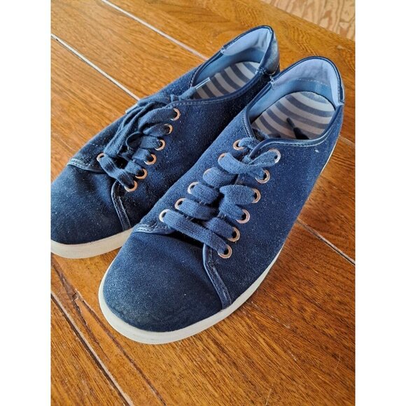 Vionic Shoes - Vionic Jean Suede Navy Sneakers Tennis Shoes Slip On Low Top US 7